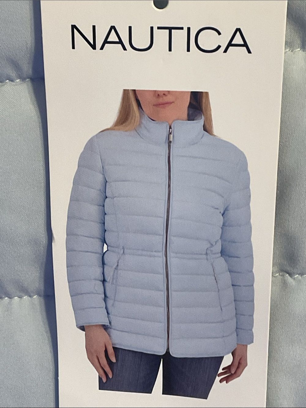 Nautica Women's Light Beige Quilted Puffer Jacket